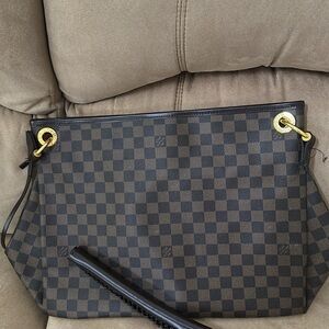 Designer Checkered Brown Tote Bag